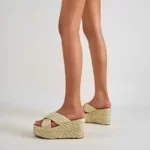 Sandale Plateforme Paille