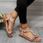 Sandales Fleurs Strass