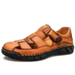 Sandales Noires Cuir Tres Confortable